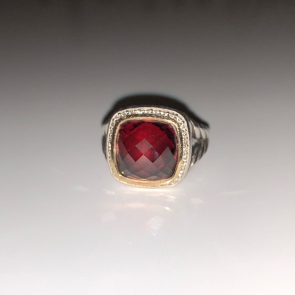David Yurman Albion Ring Garnet & Diamonds - Picture 2 of 3